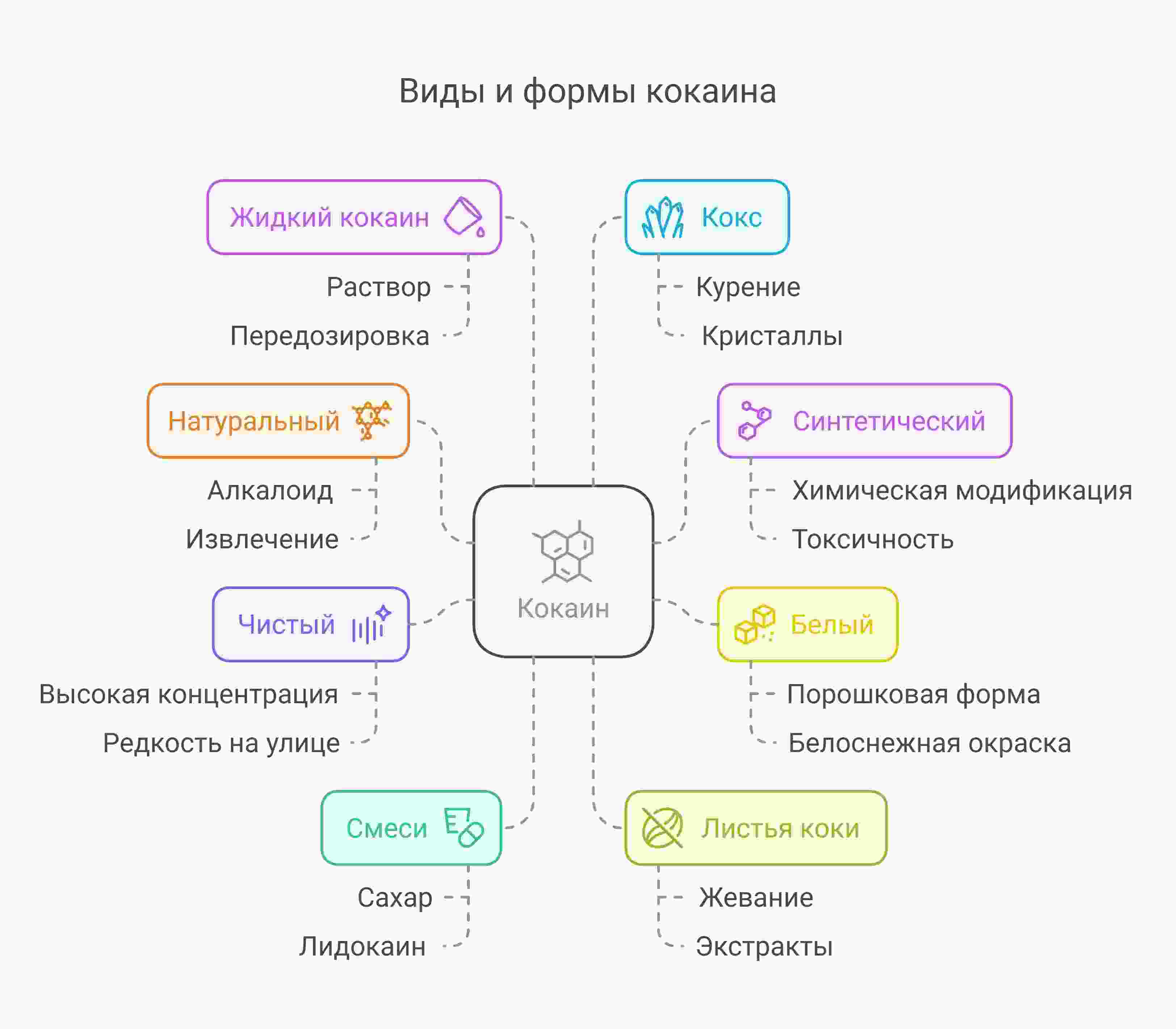 Инфографика о всех видах кокаина