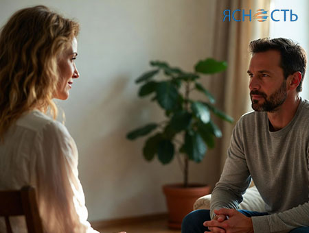 Психотерапевт и пациент на сессии